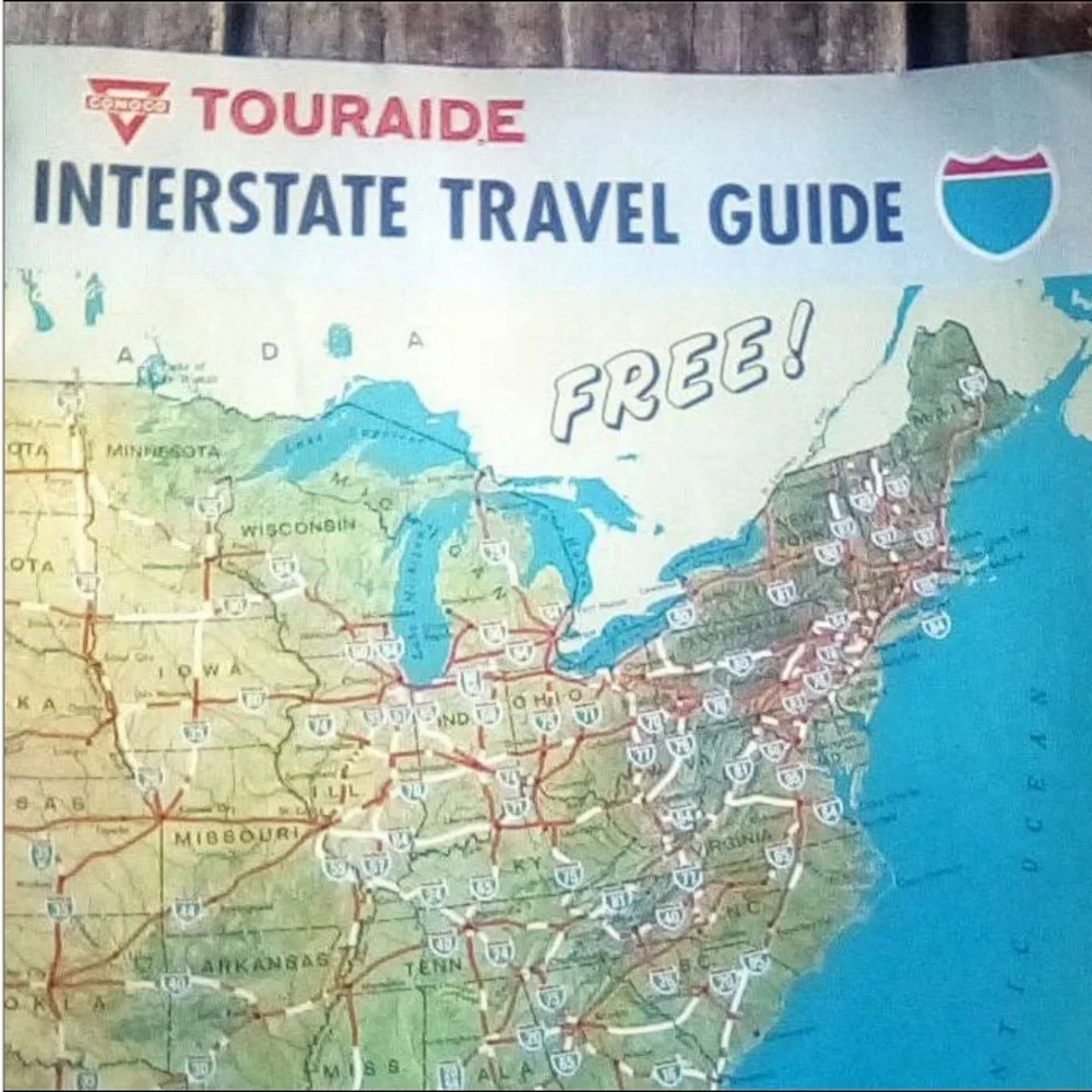 1967 Conoco Touraide Road Map Interstate Travel Guide Vintage Booklet
